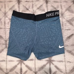 Blue designed Nike pro spandex
